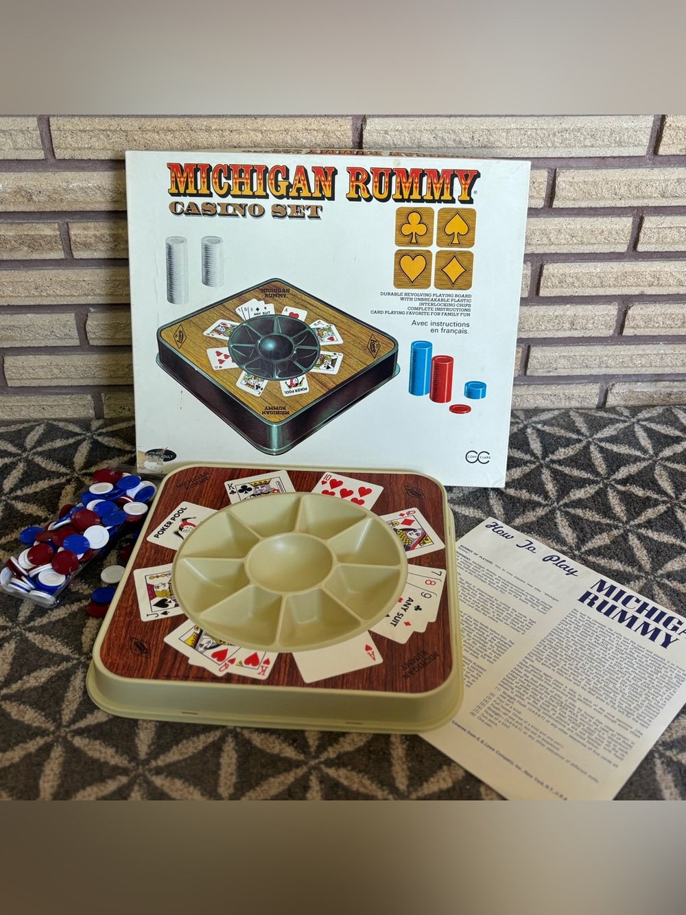 60's "Michigan Rummy" Casino Game Set - 60's Rummy Poker Set - Rummy Game